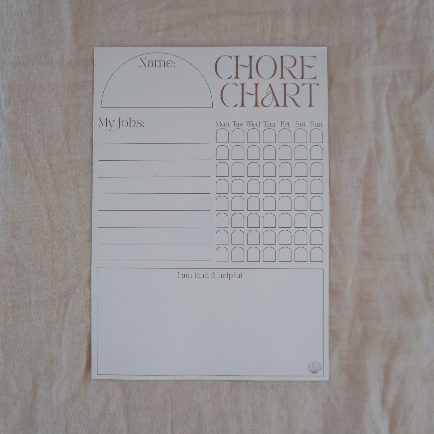 Coconut Chore Chart