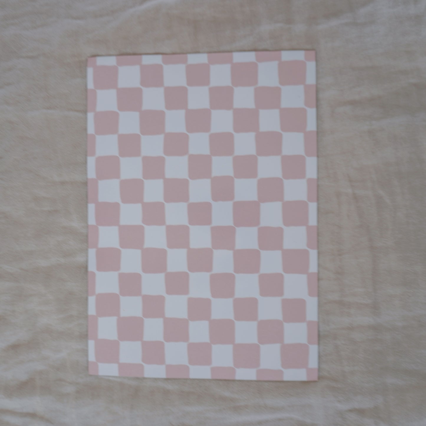 Peach Checkers Blank Organiser