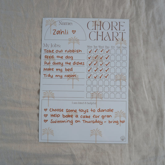 Mango Checkers Chore Chart