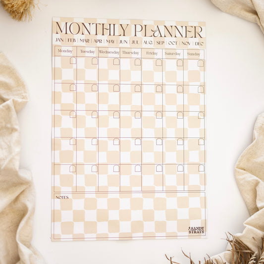 Mango Checkers Vertical Monthly Planner