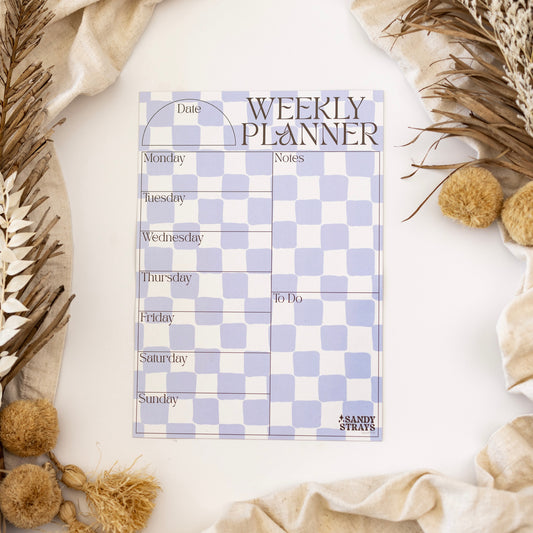 Lilac Checkers Weekly Planner