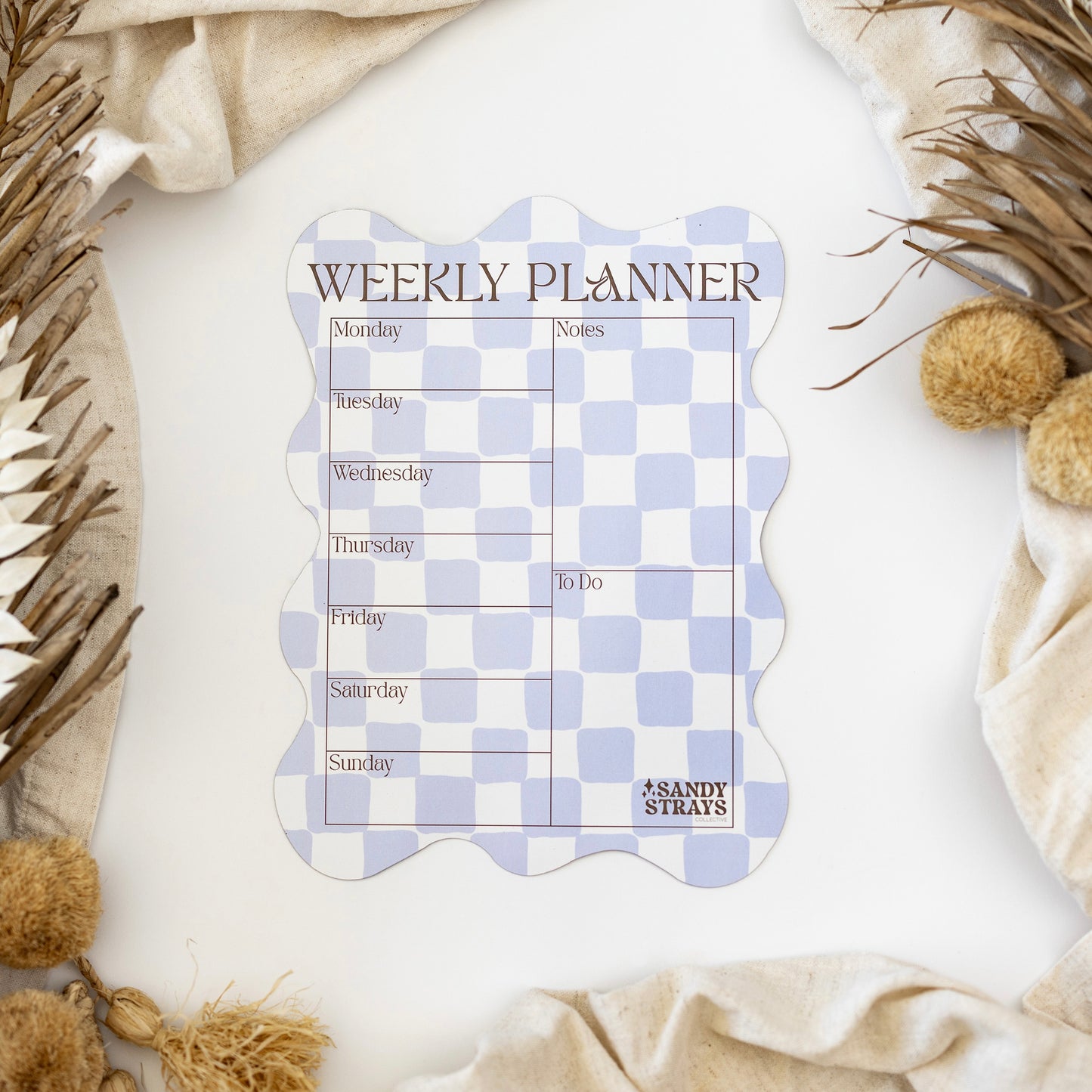 Lilac Checkers Wavy Weekly Planner