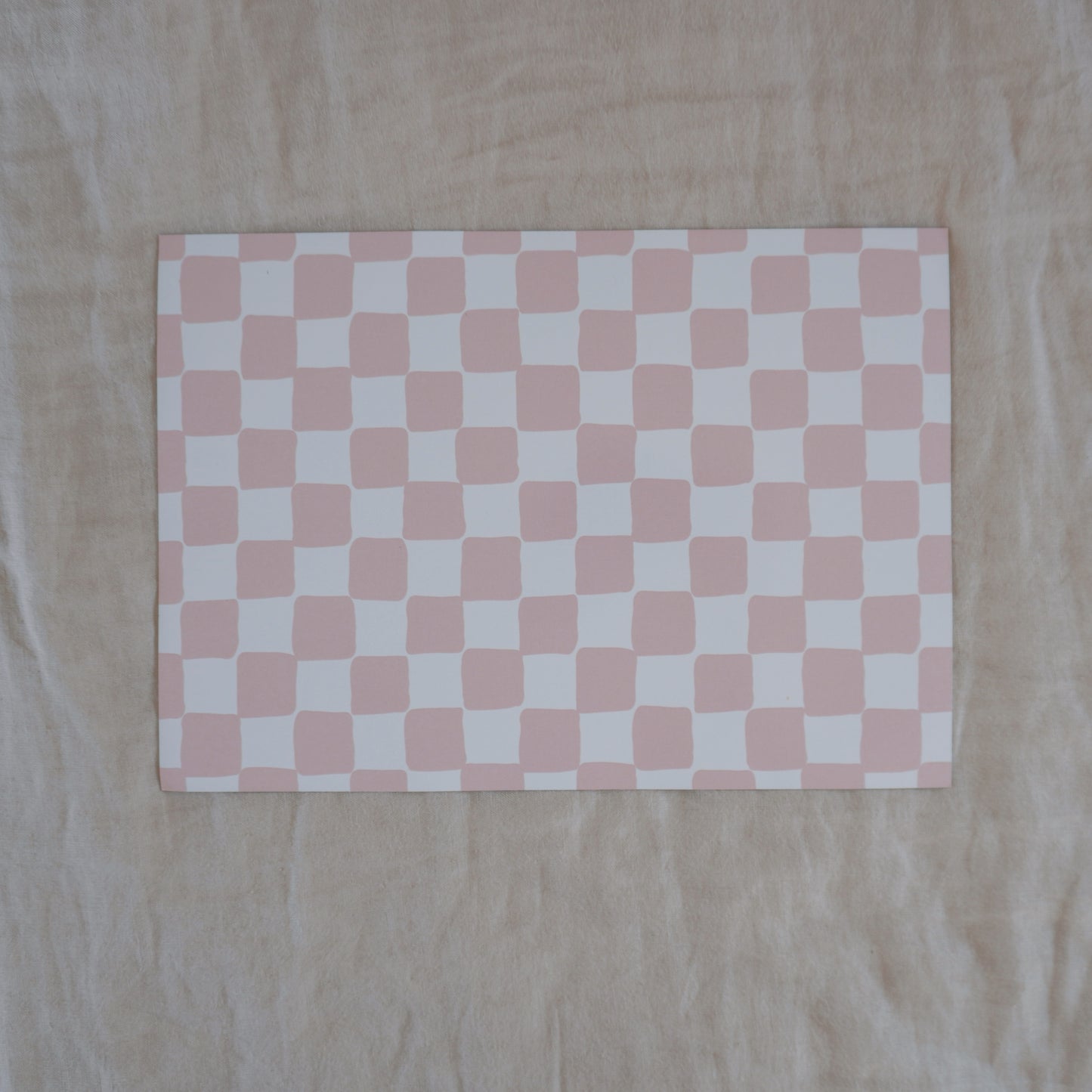 Peach Checkers Blank Organiser